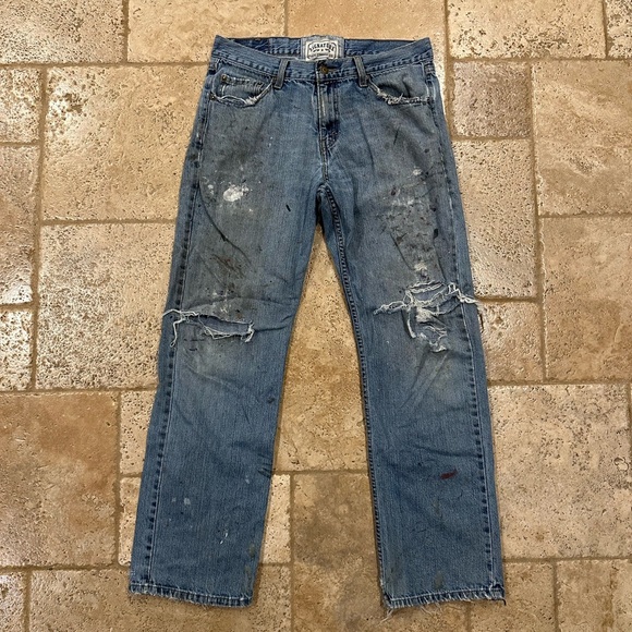 Levi’s Signature Vintage Blue Denim Painter Distressed Pants